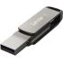 Lexar 64GB JumpDrive Dual Drive D400 USB 3.1 Type-C and Type-A Flash Drive for Storage Expansion and Backup, Up to 130MB/s Read, Metal Housing & Swivel Design, Titanium